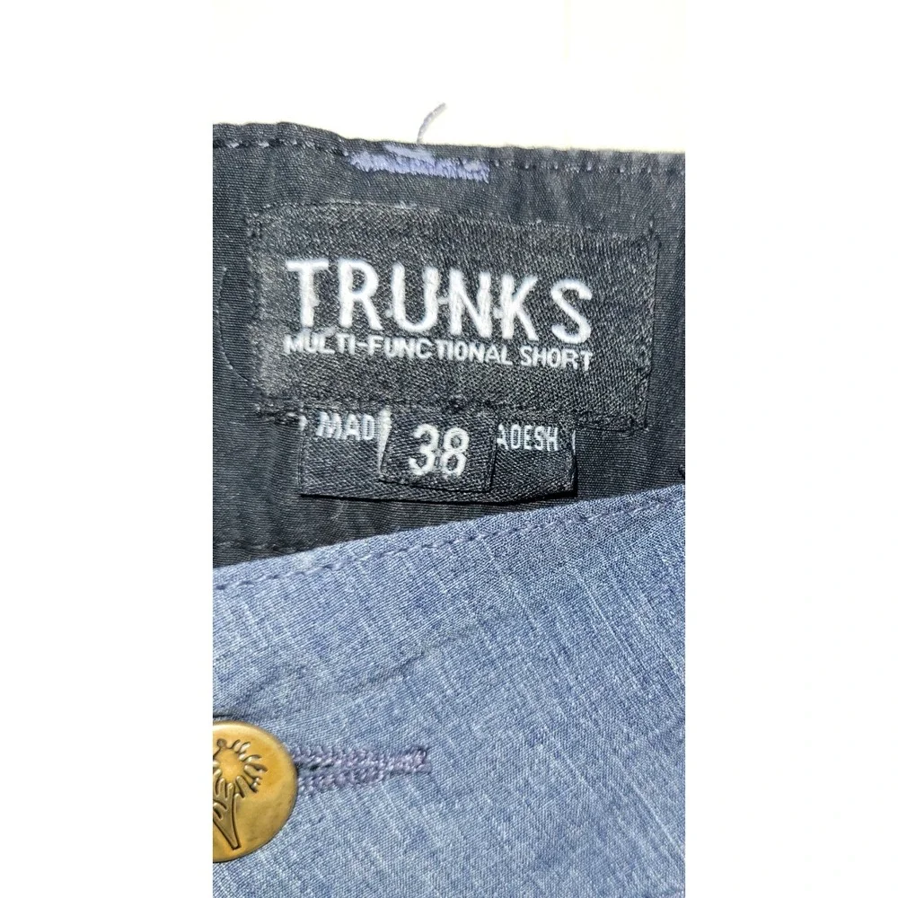 TRUNKS Muli-functional Men's Short Size 38, Blue, Button And Zip